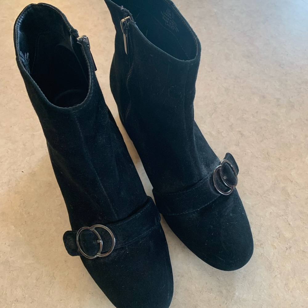 Black suede ankle boots